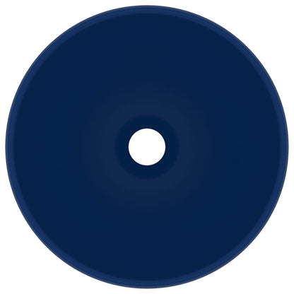 Lavandino Lusso Rotondo Blu Scuro Opaco 32,5x14 cm in Ceramica