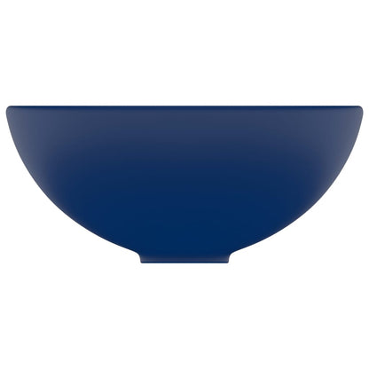 Lavandino Lusso Rotondo Blu Scuro Opaco 32,5x14 cm in Ceramica