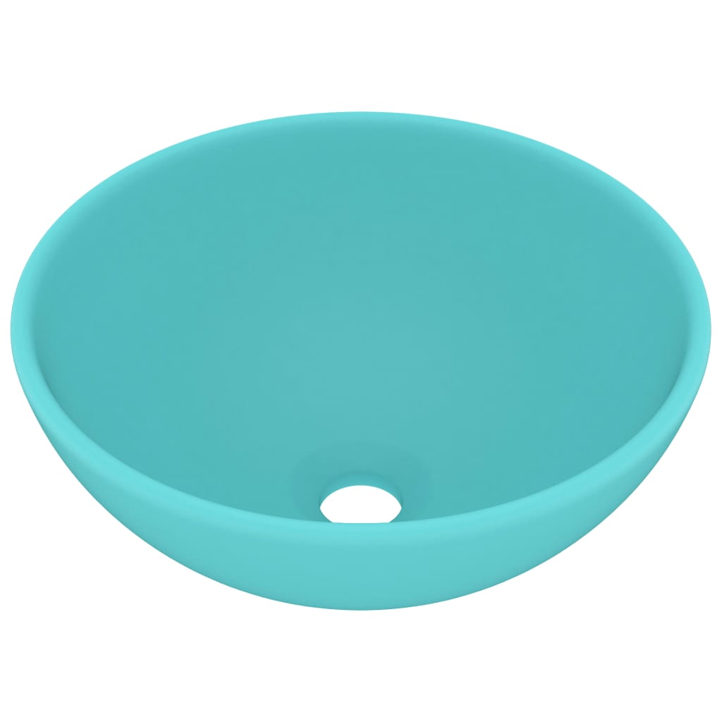 Lavandino Lusso Rotondo Verde Chiaro Opaco 32,5x14 cm Ceramica