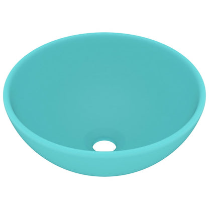Lavandino Lusso Rotondo Verde Chiaro Opaco 32,5x14 cm Ceramica