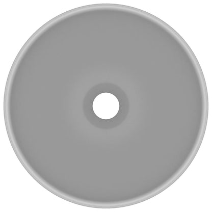 Lavandino Lusso Rotondo Grigio Chiaro Opaco 32,5x14 cm Ceramica