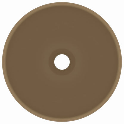 Lavandino Lusso Rotondo Crema Opaco 32,5x14 cm in Ceramica