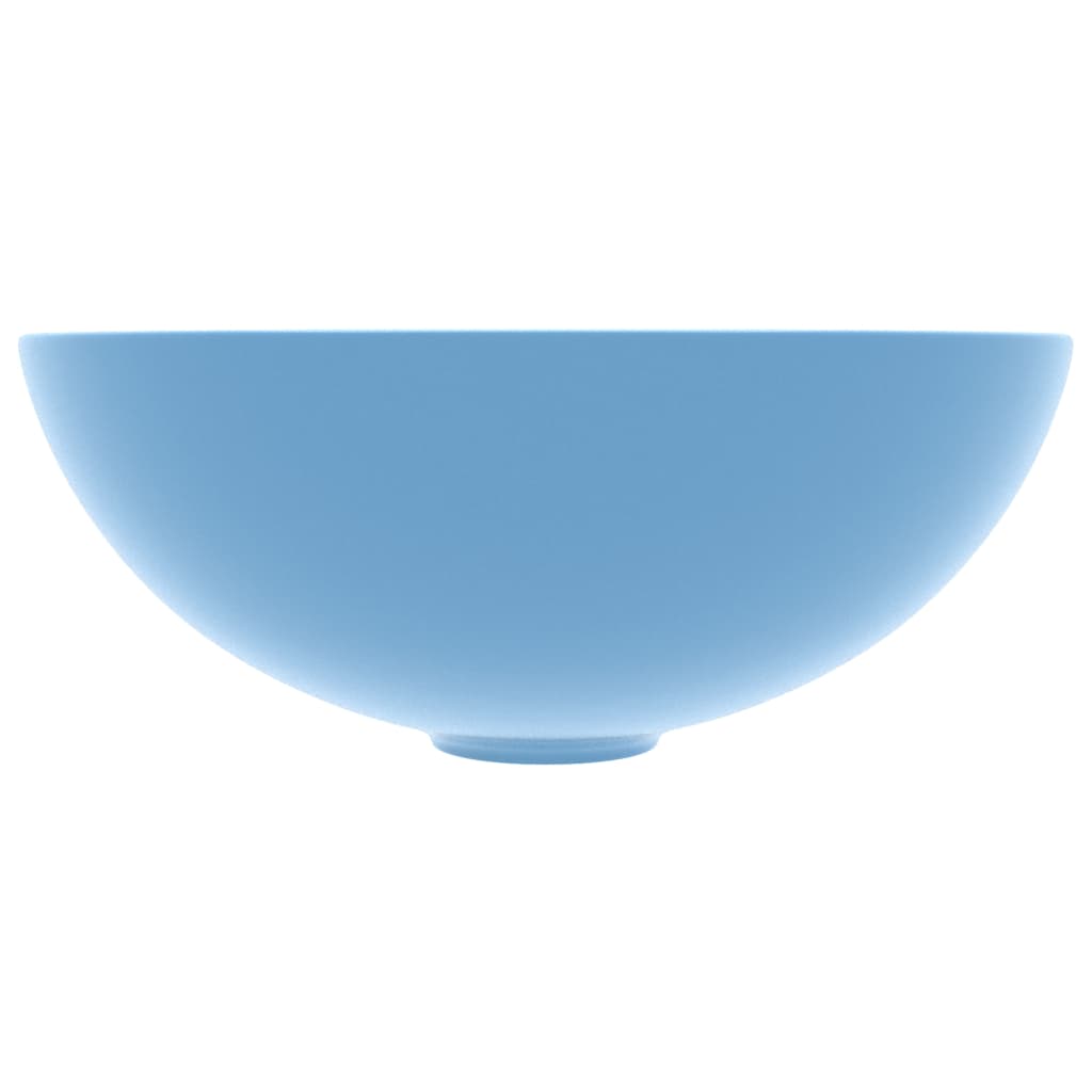 Lavandino da Bagno in Ceramica Azzurro Rotondo
