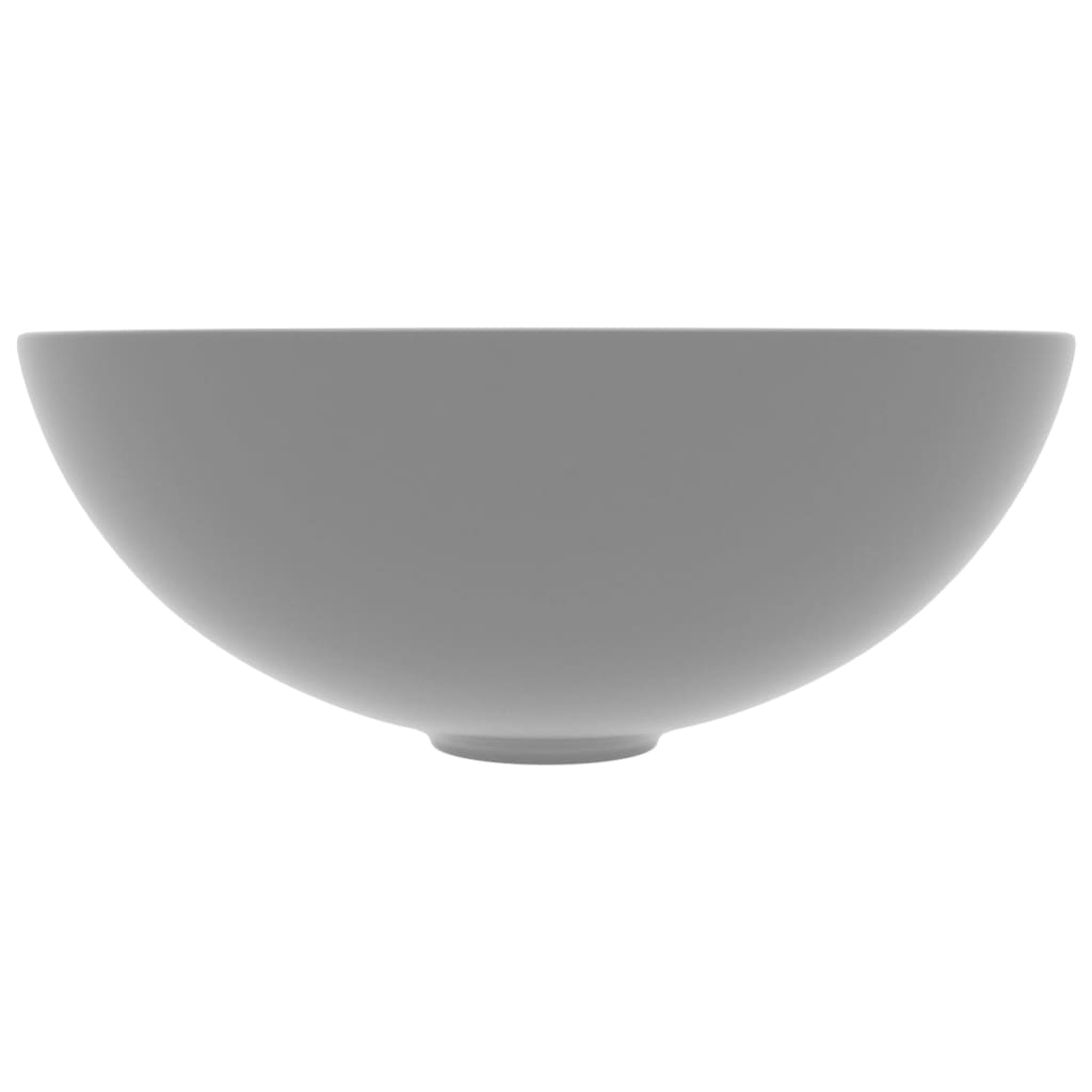 Lavandino da Bagno in Ceramica Grigio Chiaro Rotondo