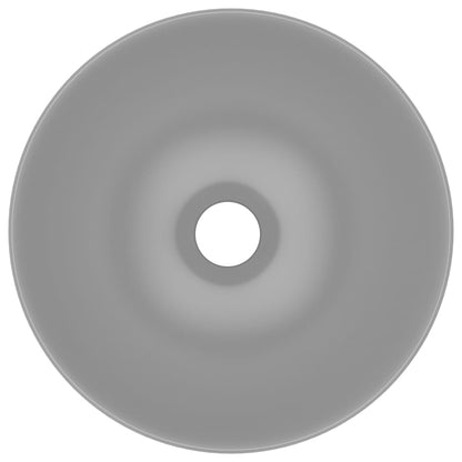 Lavandino da Bagno in Ceramica Grigio Chiaro Rotondo