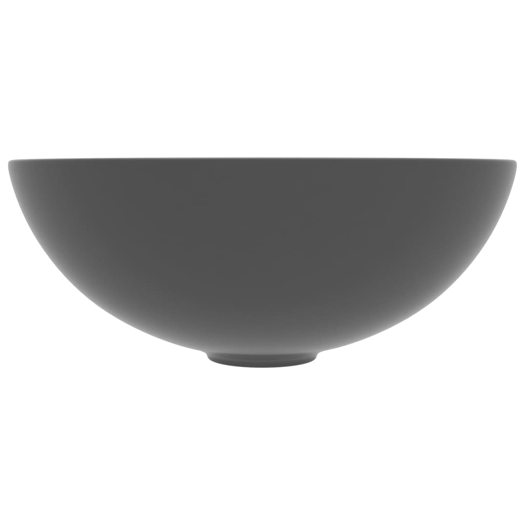 Lavandino da Bagno in Ceramica Grigio Scuro Rotondo