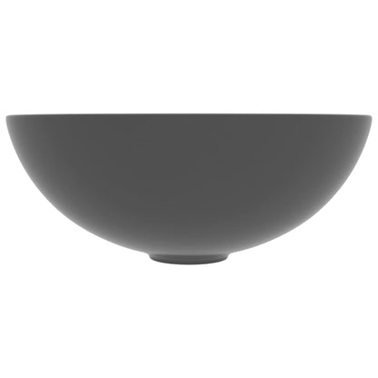 Lavandino da Bagno in Ceramica Grigio Scuro Rotondo