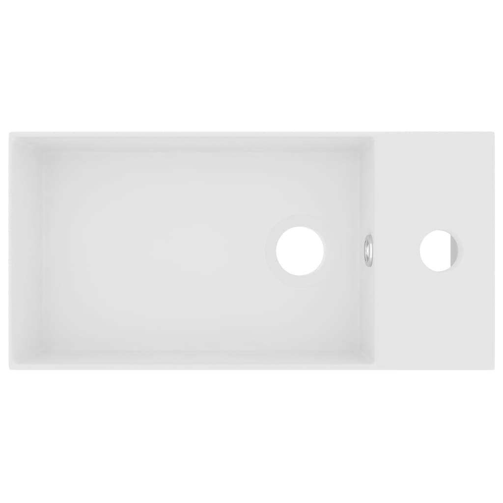 Lavandino con Troppopieno in Ceramica Bianco Opaco
