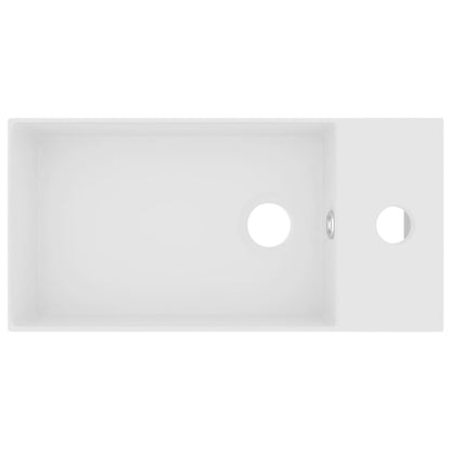 Lavandino con Troppopieno in Ceramica Bianco Opaco
