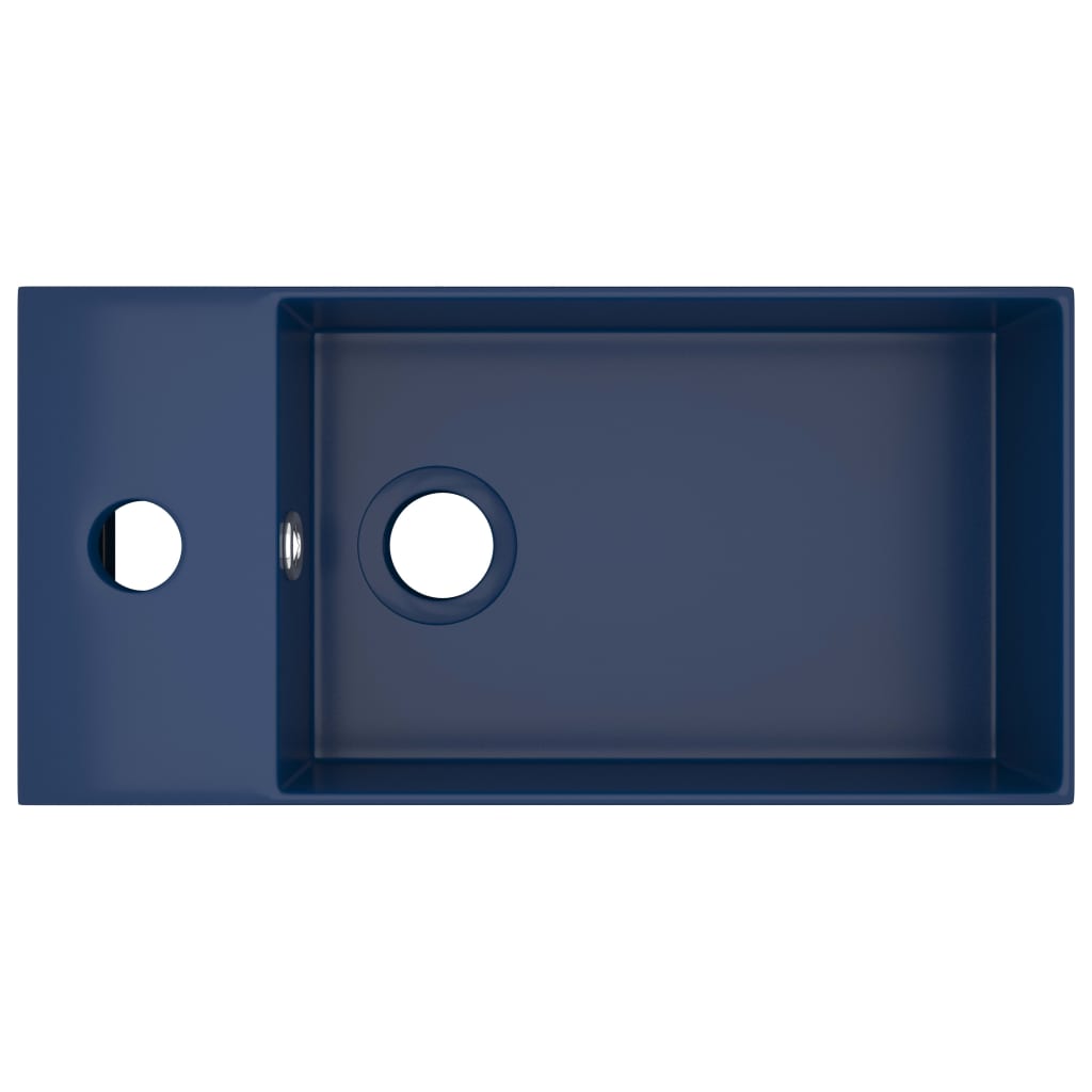 Lavandino con Troppopieno in Ceramica Blu Scuro