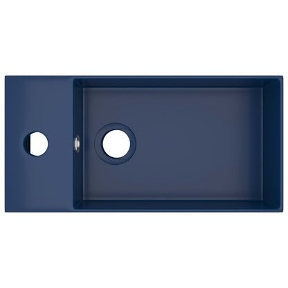 Lavandino con Troppopieno in Ceramica Blu Scuro
