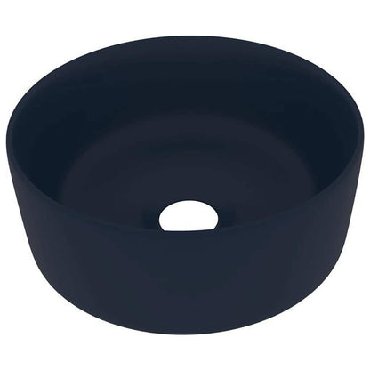 Lavandino Lusso Rotondo Blu Scuro Opaco 40x15 cm in Ceramica