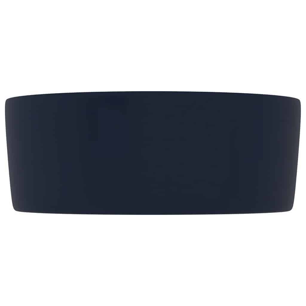 Lavandino Lusso Rotondo Blu Scuro Opaco 40x15 cm in Ceramica