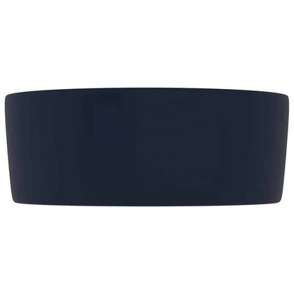 Lavandino Lusso Rotondo Blu Scuro Opaco 40x15 cm in Ceramica