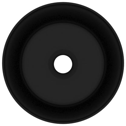 Lavandino Lusso Rotondo Nero Opaco 40x15 cm in Ceramica