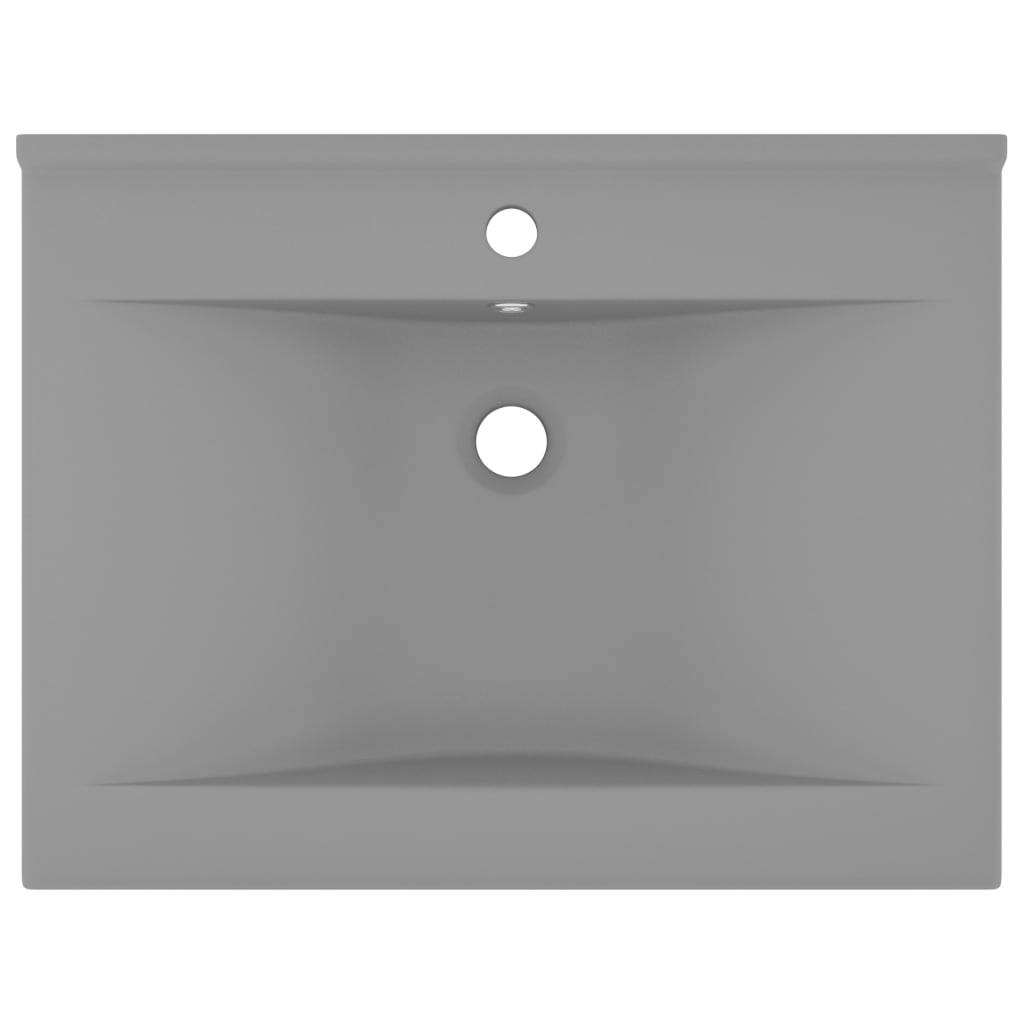 Lavabo con Foro Rubinetto Grigio Chiaro Opaco 60x46 cm Ceramica