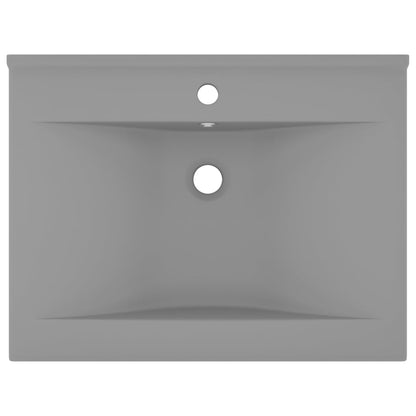 Lavabo con Foro Rubinetto Grigio Chiaro Opaco 60x46 cm Ceramica