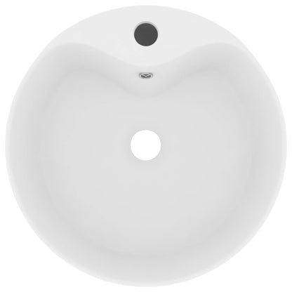 Lavandino con Troppopieno Bianco Opaco 36x13 cm in Ceramica
