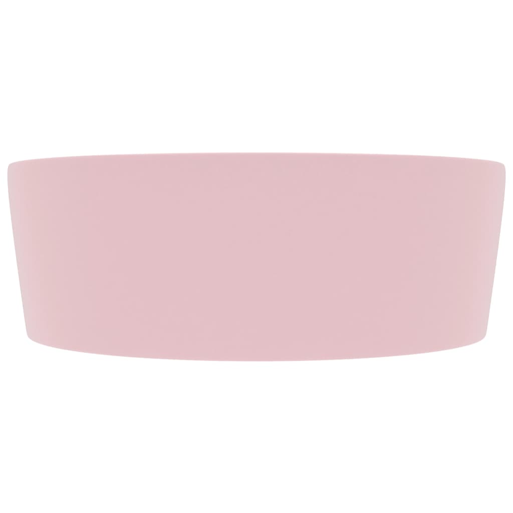 Lavandino con Troppopieno Rosa Opaco 36x13 cm in Ceramica
