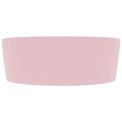 Lavandino con Troppopieno Rosa Opaco 36x13 cm in Ceramica