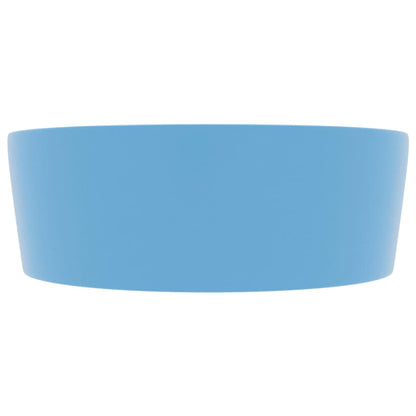 Lavandino con Troppopieno Azzurro Opaco 36x13 cm in Ceramica
