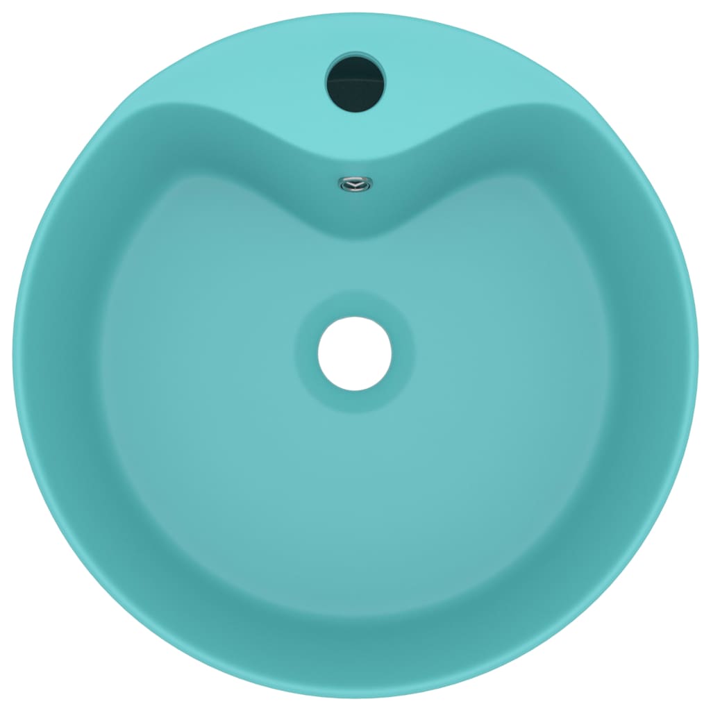 Lavandino con Troppopieno Verde Chiaro Opaco 36x13 cm Ceramica