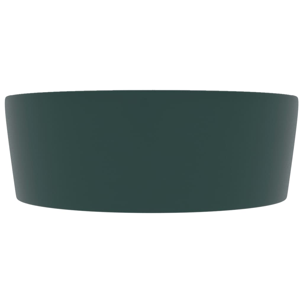 Lavandino con Troppopieno Verde Scuro Opaco 36x13cm in Ceramica