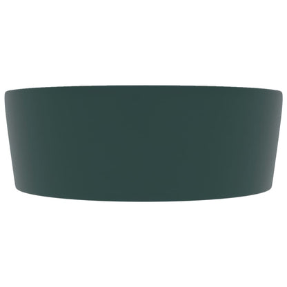 Lavandino con Troppopieno Verde Scuro Opaco 36x13cm in Ceramica