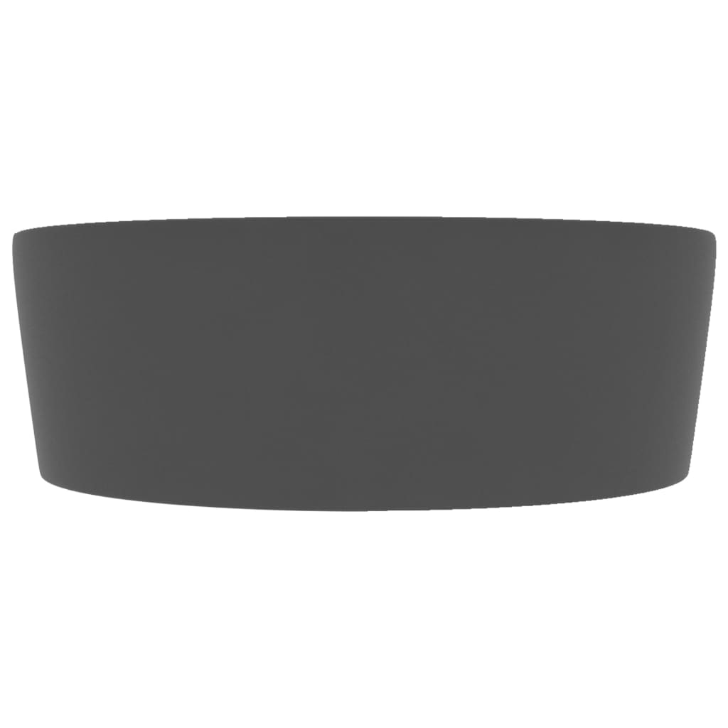Lavandino con Troppopieno Grigio Scuro Opaco 36x13 cm Ceramica