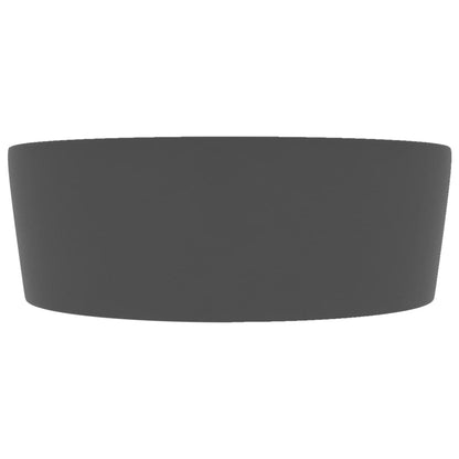 Lavandino con Troppopieno Grigio Scuro Opaco 36x13 cm Ceramica