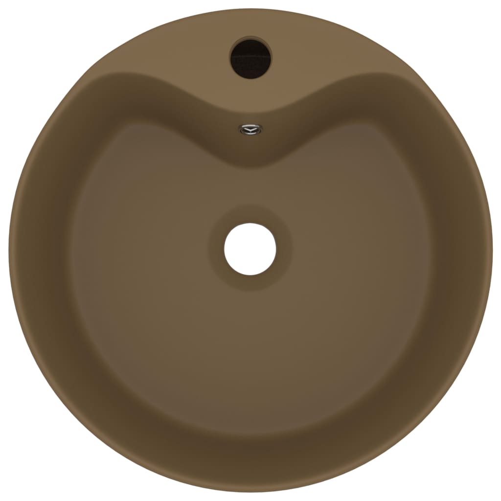 Lavandino con Troppopieno Crema Opaco 36x13 cm in Ceramica