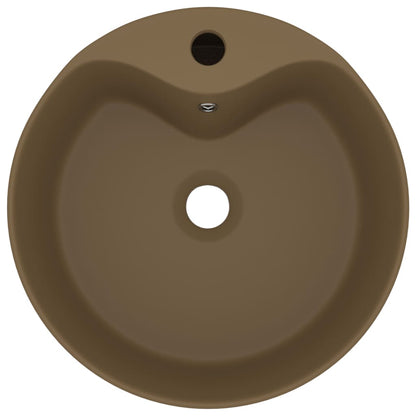 Lavandino con Troppopieno Crema Opaco 36x13 cm in Ceramica