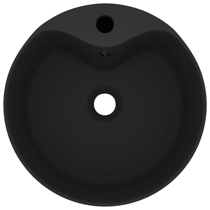 Lavandino con Troppopieno Nero Opaco 36x13 cm in Ceramica