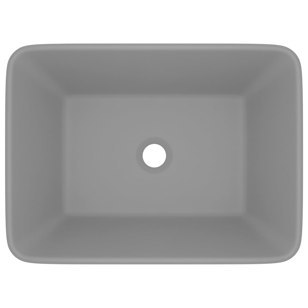 Lavandino Luxury Grigio Chiaro Opaco 41x30x12 cm in Ceramica