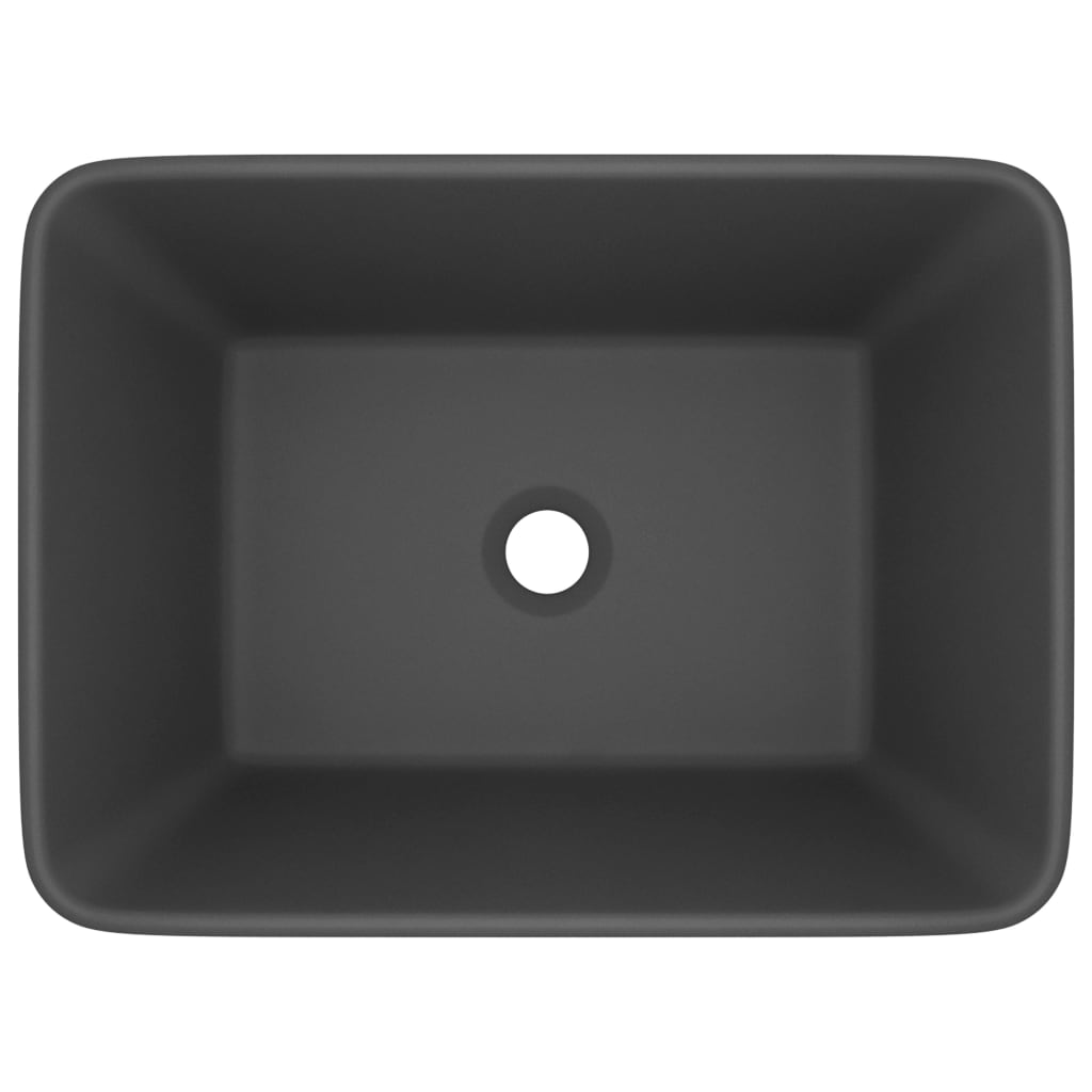 Lavandino Luxury Grigio Scuro Opaco 41x30x12 cm in Ceramica