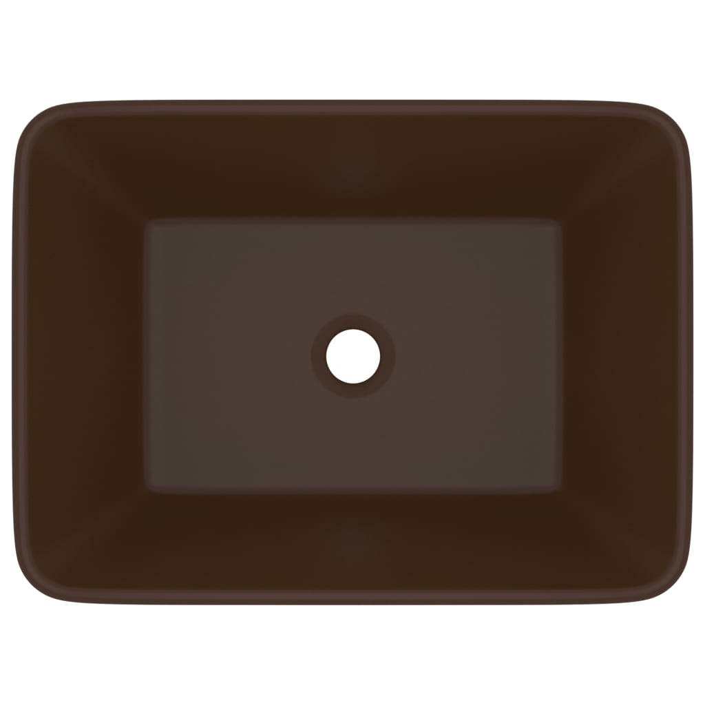 Lavandino Luxury Marrone Scuro Opaco 41x30x12 cm in Ceramica