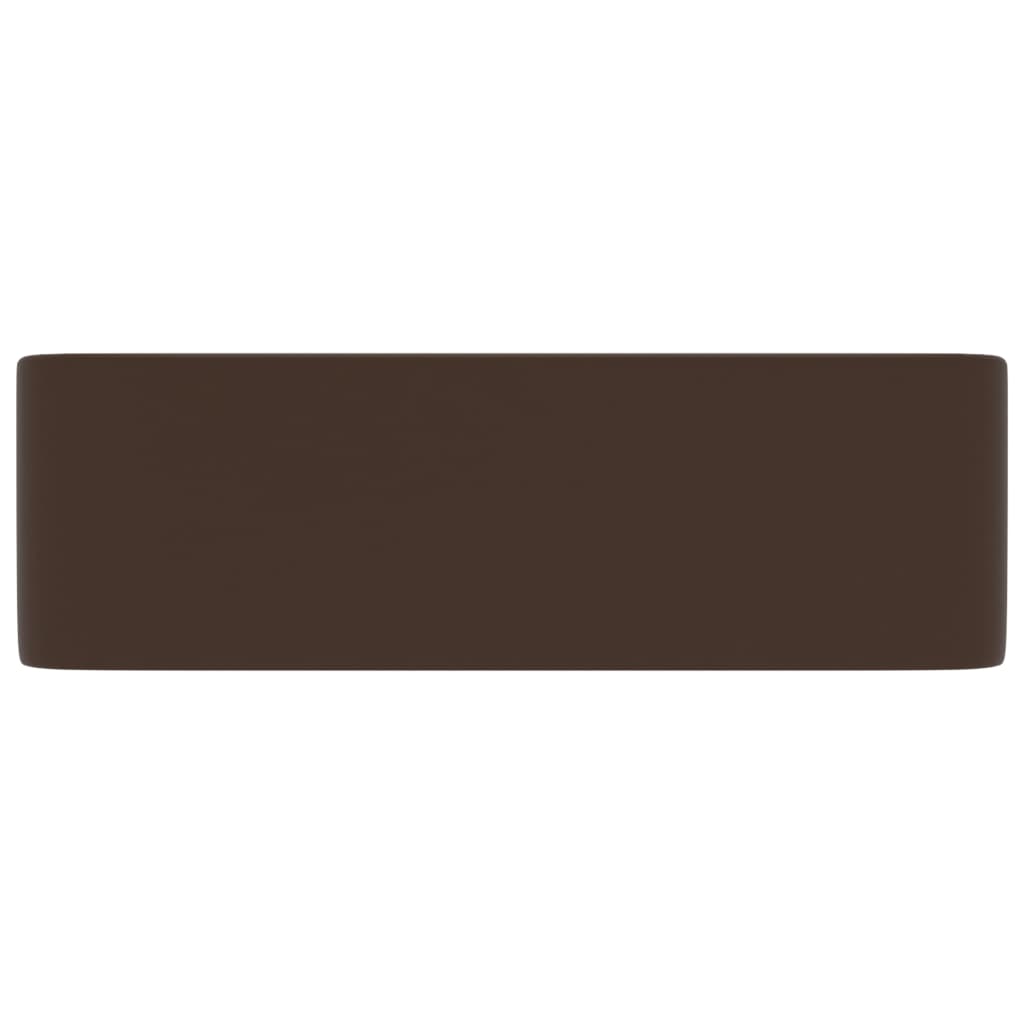 Lavandino Luxury Marrone Scuro Opaco 41x30x12 cm in Ceramica