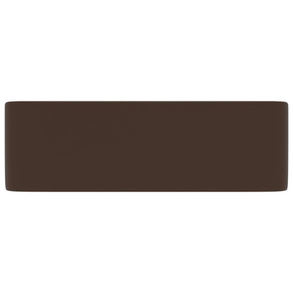 Lavandino Luxury Marrone Scuro Opaco 41x30x12 cm in Ceramica