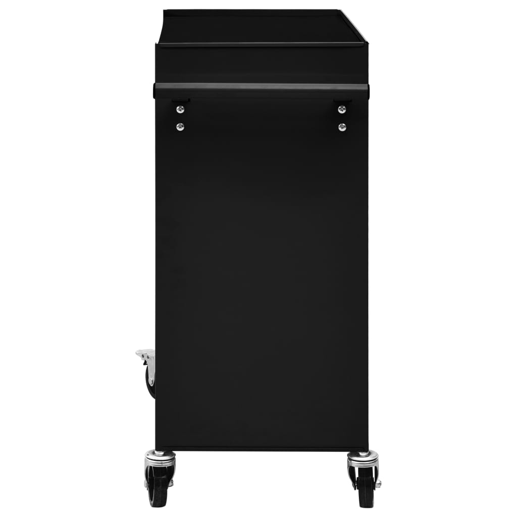 Carrello Portautensili con 4 Cassetti in Acciaio Nero