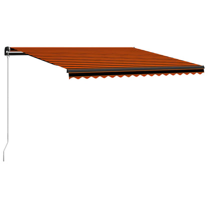 Tenda da Sole Retrattile Manuale LED 450x300 cm Arancio Marrone