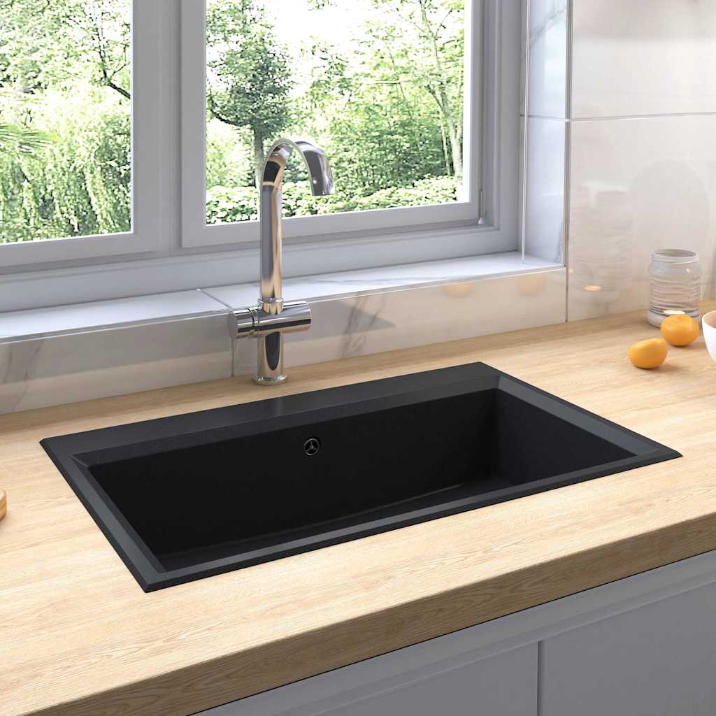 Lavello da cucina Nero 79 x 50 x 31 cm Quarzo e Resina