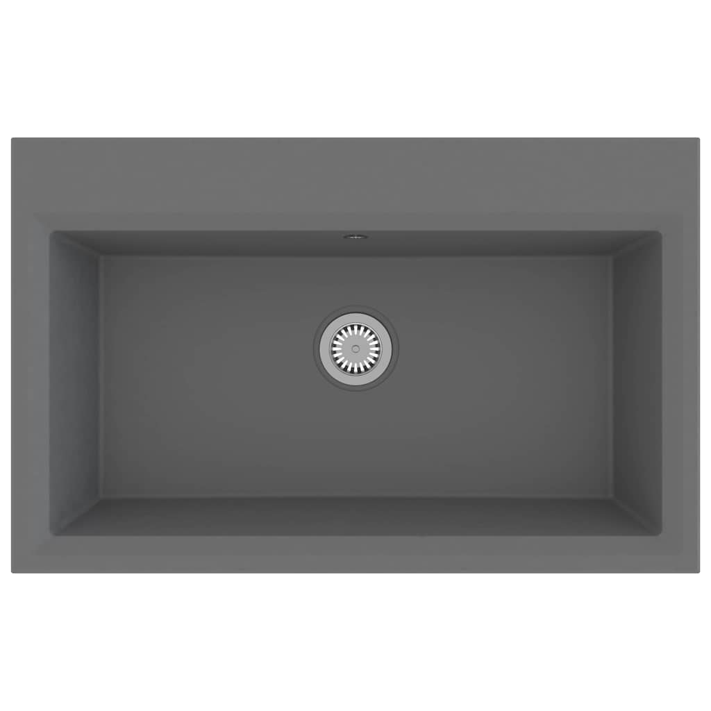 Lavello da cucina Grigio 79 x 50 x 31 cm Quarzo e Resina