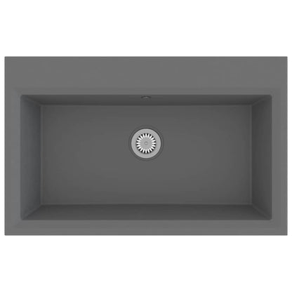 Lavello da cucina Grigio 79 x 50 x 31 cm Quarzo e Resina