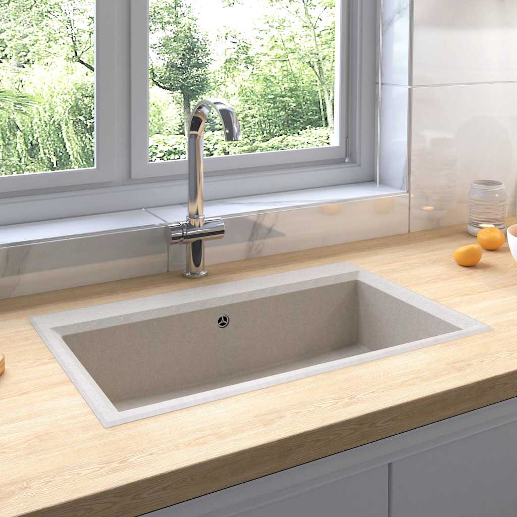 Lavello da cucina Beige 79 x 50 x 31 cm Quarzo e Resina