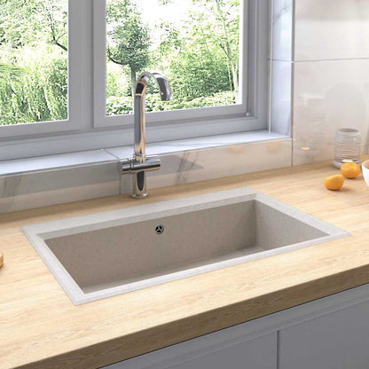 Lavello da cucina Beige 79 x 50 x 31 cm Quarzo e Resina