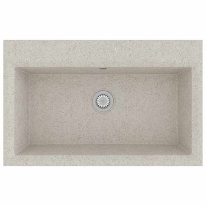 Lavello da cucina Beige 79 x 50 x 31 cm Quarzo e Resina