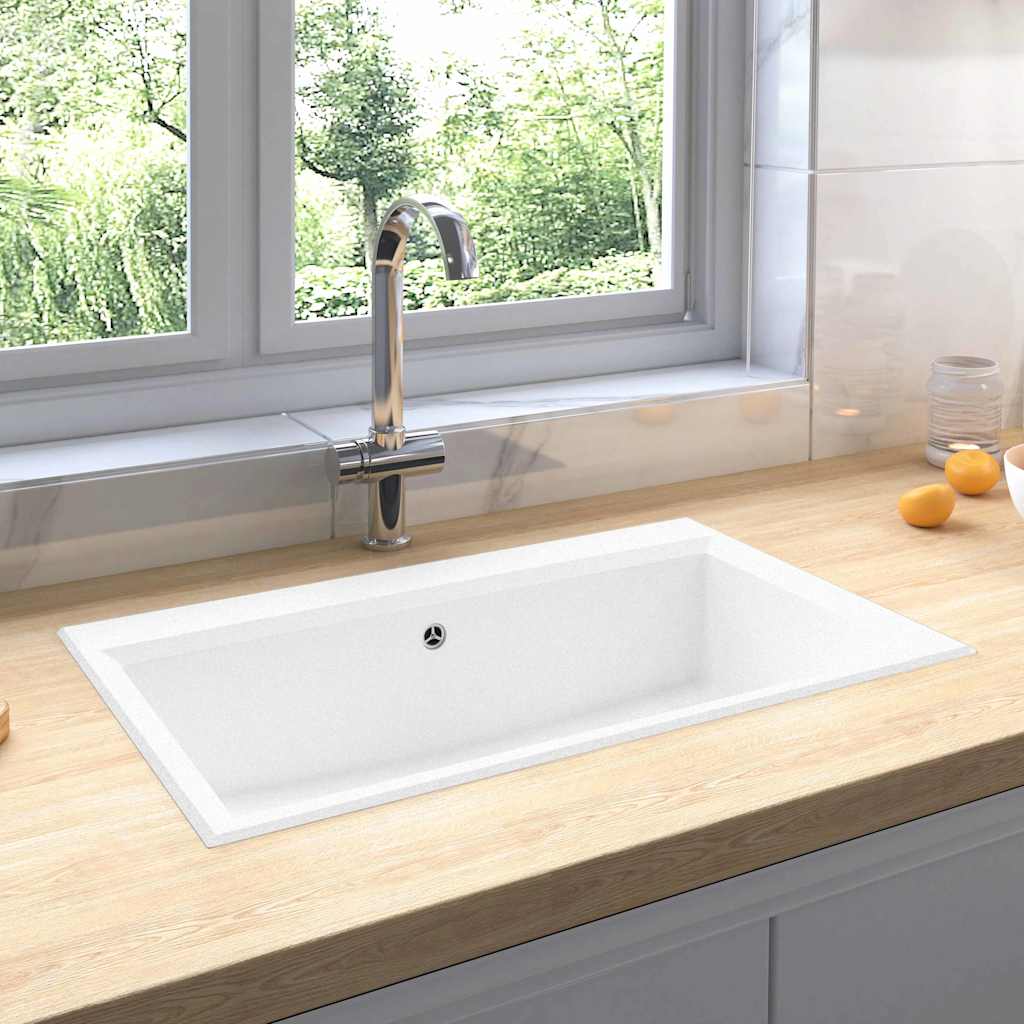 Lavello da cucina Bianco 79 x 50 x 31 cm Quarzo e Resina
