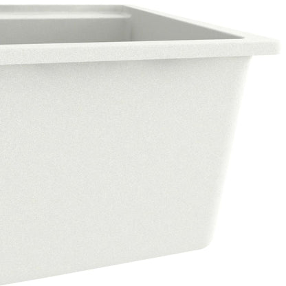 Lavello da Cucina con Foro Troppopieno Bianco in Granito