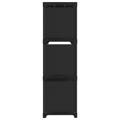 Mobile per 9 Scatole a Cubo Nero 103x30x107,5 cm in Tessuto