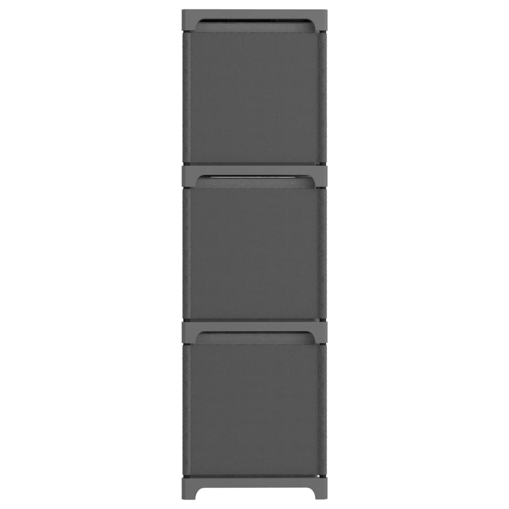Mobile con 9 Scatole a Cubo Grigio 103x30x107,5 cm in Tessuto